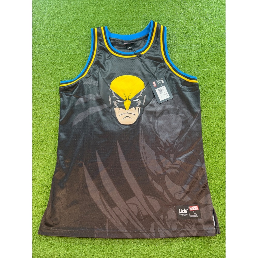 Lids Marvel Wolverine Blackout Big Print Basketball Jersey Black Blue Yellow L